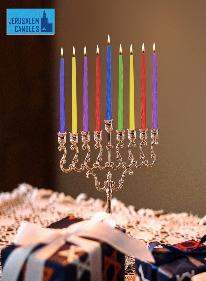 شموع القدس الملونة لعيد الأنوار (حانوكا) - حجم قياسي يناسب معظم الشمعدانات - شمع عالي الجودة - شموع ملونة لعيد الأنوار - 44 شمعة تكفي لجميع ليالي عيد الأنوار الثمانية - Image 5